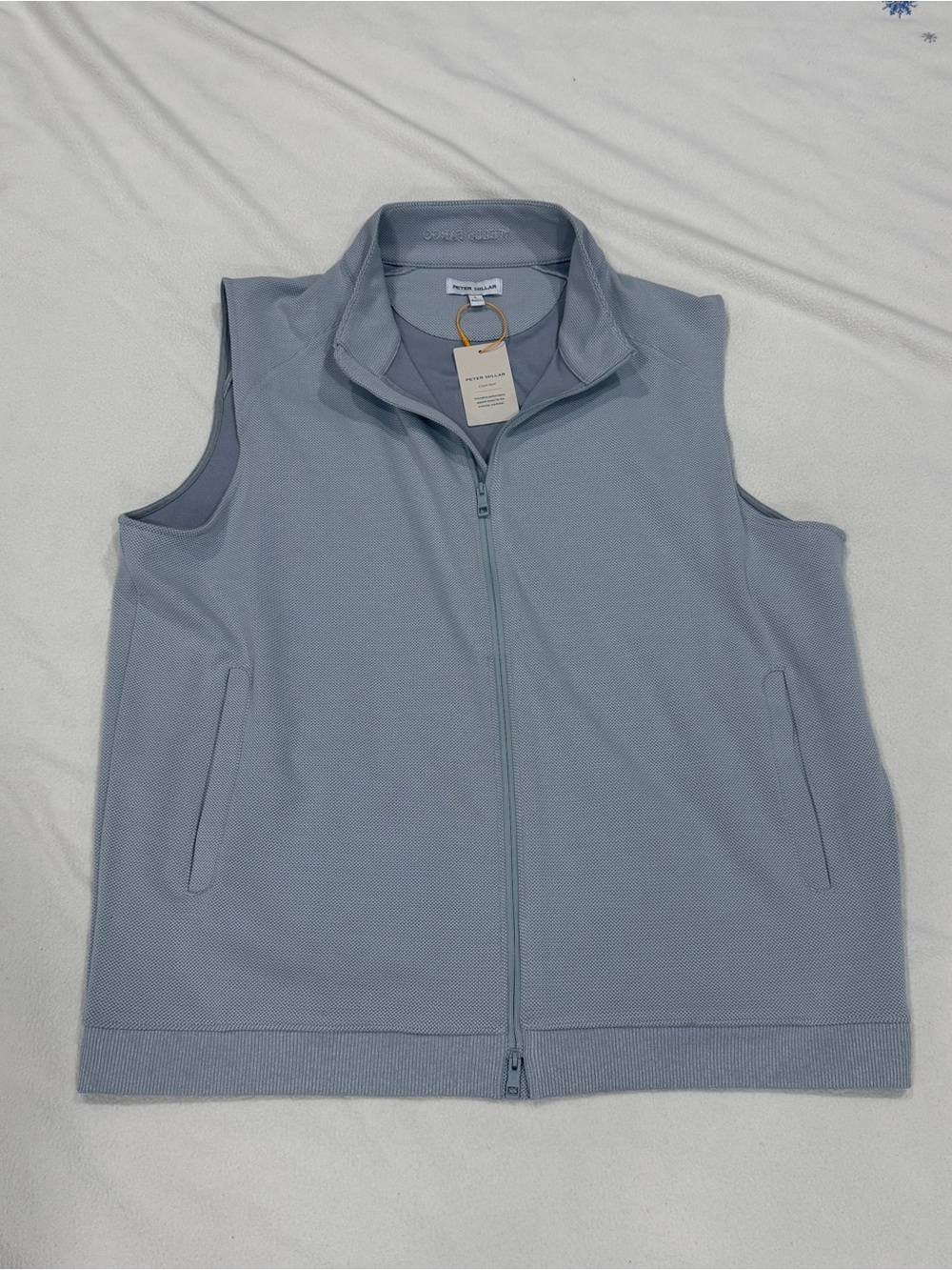 MENS PETER MILLAR GOLF CRADLE PIQUE PERFORMANCE FULL-ZIP VEST Wells Fargo Large